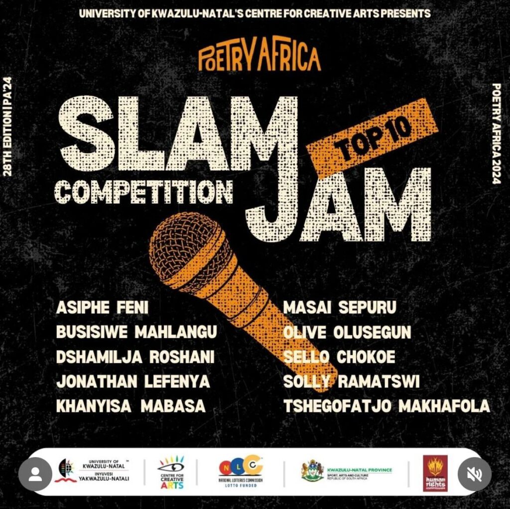 Read more about the article Introducing Poetry Africa’s Slam Jam Competition Top 10 Finalists 