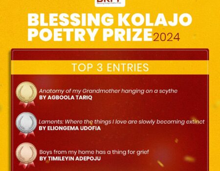 Agboola Tariq, Eliongema Udofia, and Timileyin Adepoju Emerge as top 3 in Blessing Kolajo Poetry Prize 2024