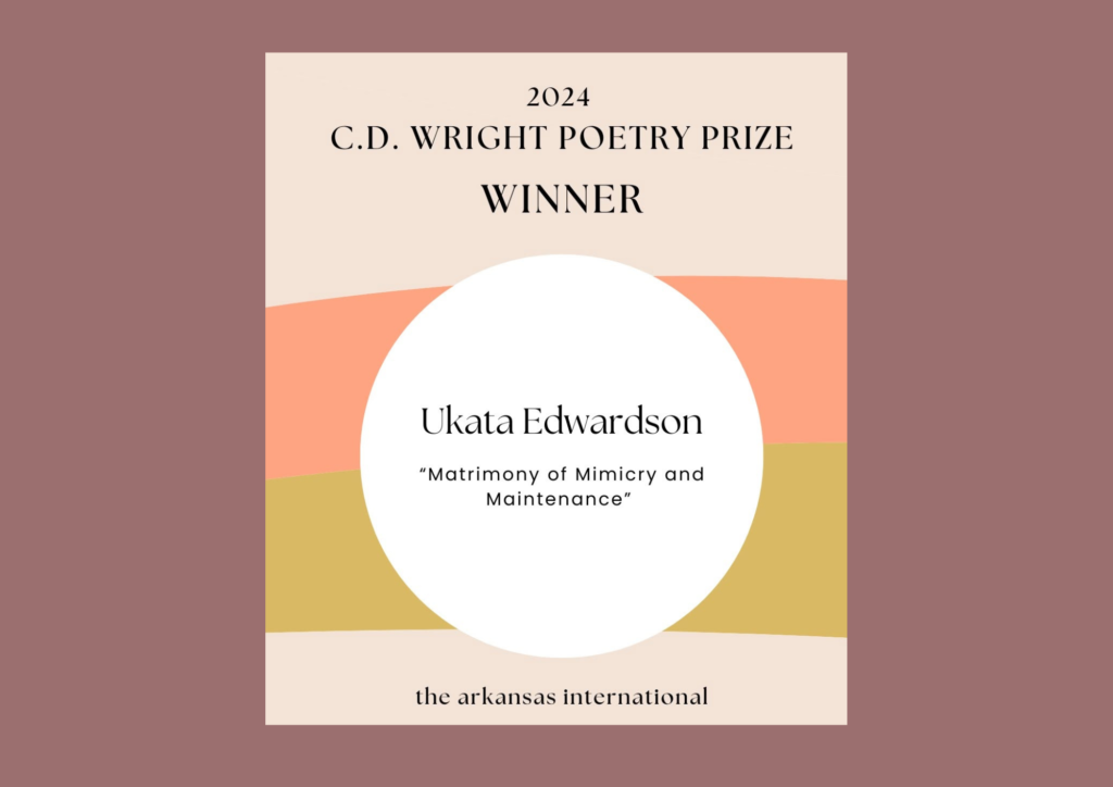 Read more about the article Ukata Edwardson Wins 2024 C.D. Wright Prize for Poetry