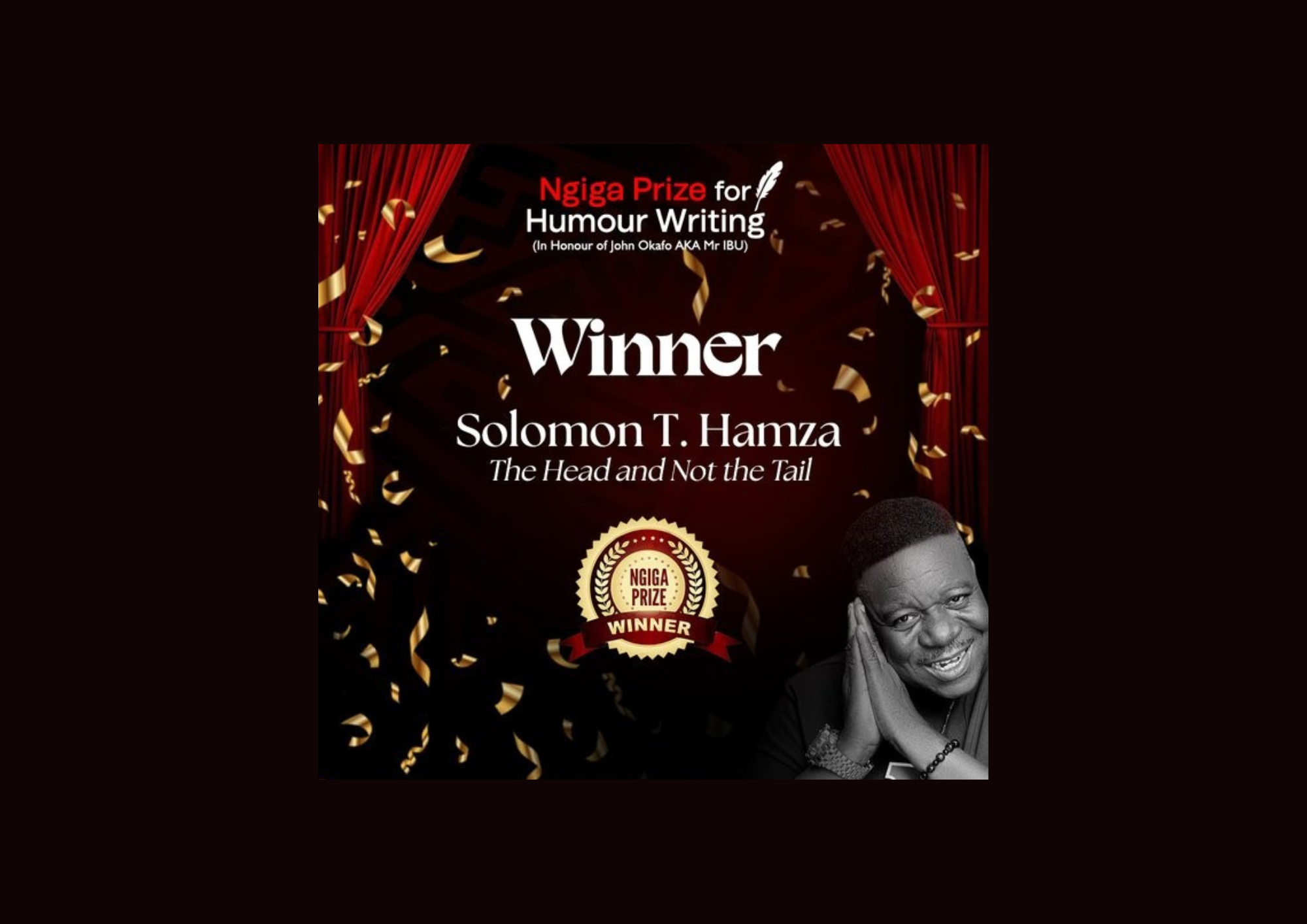 You are currently viewing Solomon Hamza Wins the 2025 Ngiga Prize for Humour Writing 