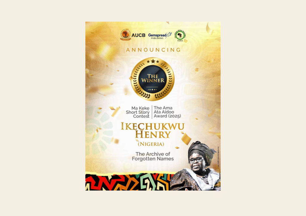 Read more about the article Ikechukwu Henry Wins 2025 Ma Kẹkẹ Short Story Contest
