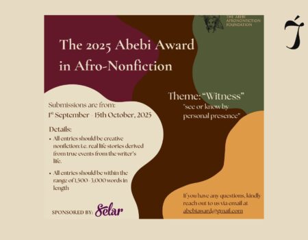 Submissions Open for 2025 Abebi Afro-Nonfiction Award 