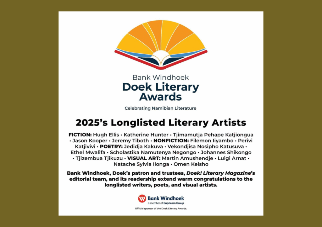 Read more about the article Doek! Magazine Reveals The 2025 Bank Windhoek Literary Awards Longlist