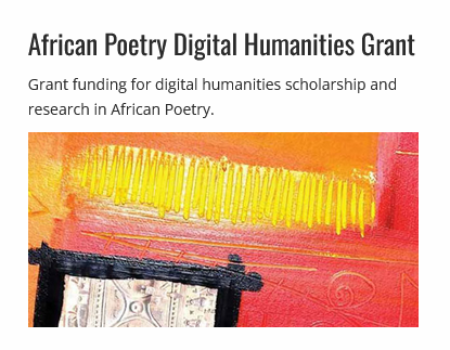 The African Poetry Digital Portal Opens Call for 2026 Digital Humanities Grant