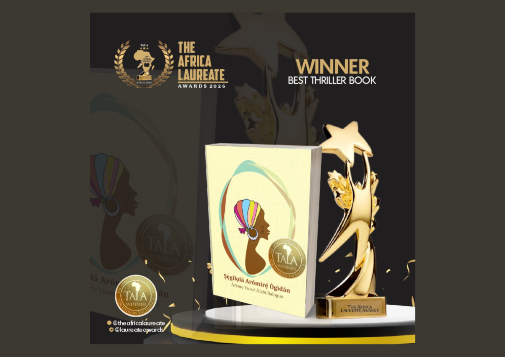 Read more about the article “Ṣẹgilọlá Arómirẹ̀ Ògìdán” Wins Best Thriller Book at Africa Laureate Awards 2026