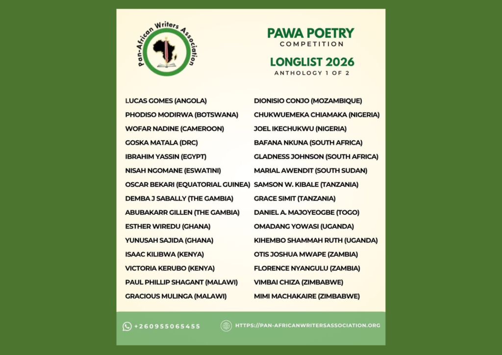 Read more about the article Pan-African Writers Association Reveals First Phase of Longlisted Poems for 2026 Poetry Competition