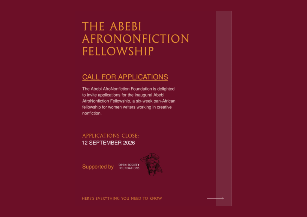 Read more about the article Applications Open for Inaugural Abebi AfroNonfiction Fellowship 2026